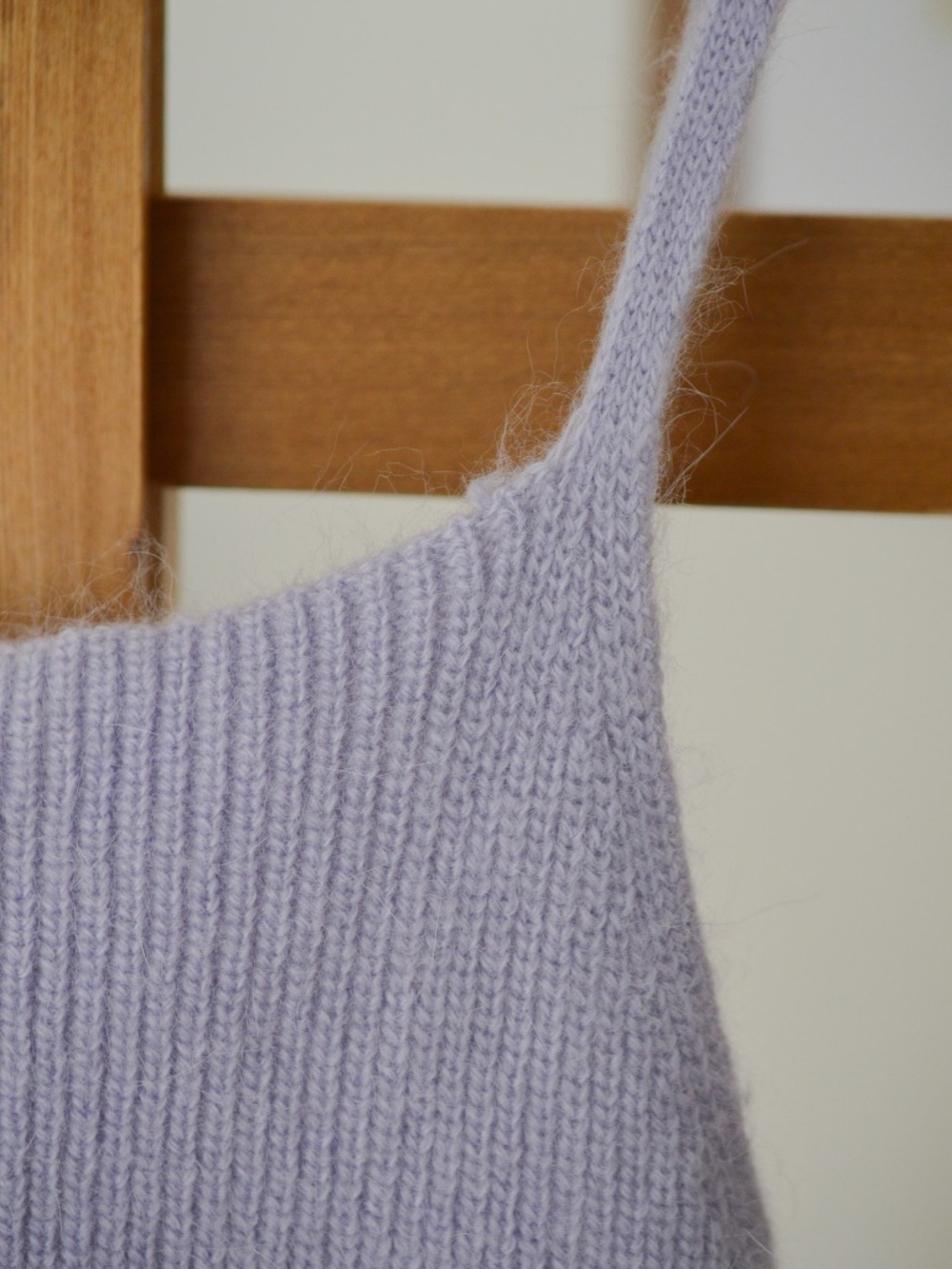 Code X Mode Angora Fuzzy Knit Cami Tank Top Lilac Ribbed Sweater - Picture 2 of 5